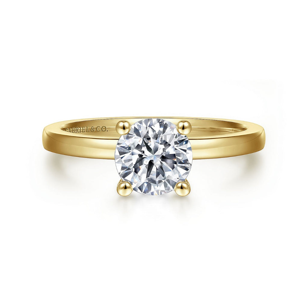 Paula - 14K Yellow Gold Round Semi-Mount Ring