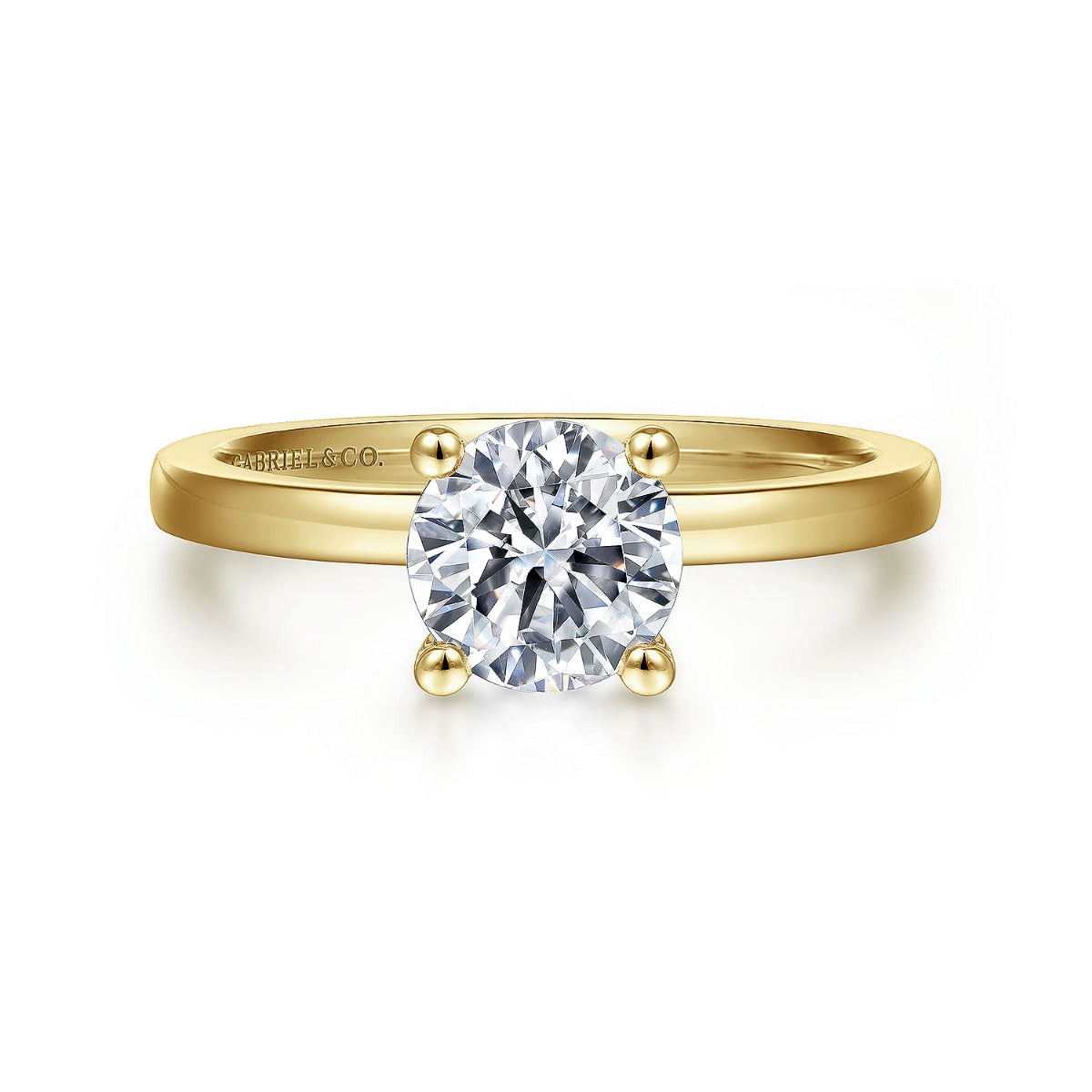 Paula - 14K Yellow Gold Round Semi-Mount Ring