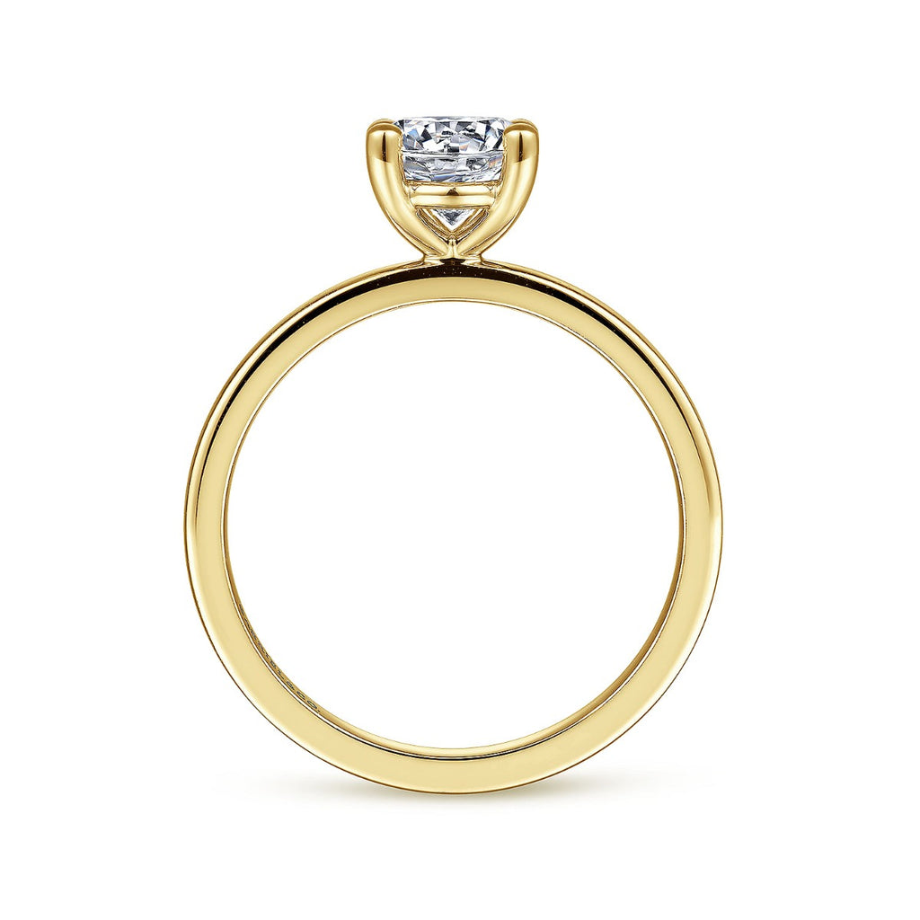 Paula - 14K Yellow Gold Round Semi-Mount Ring