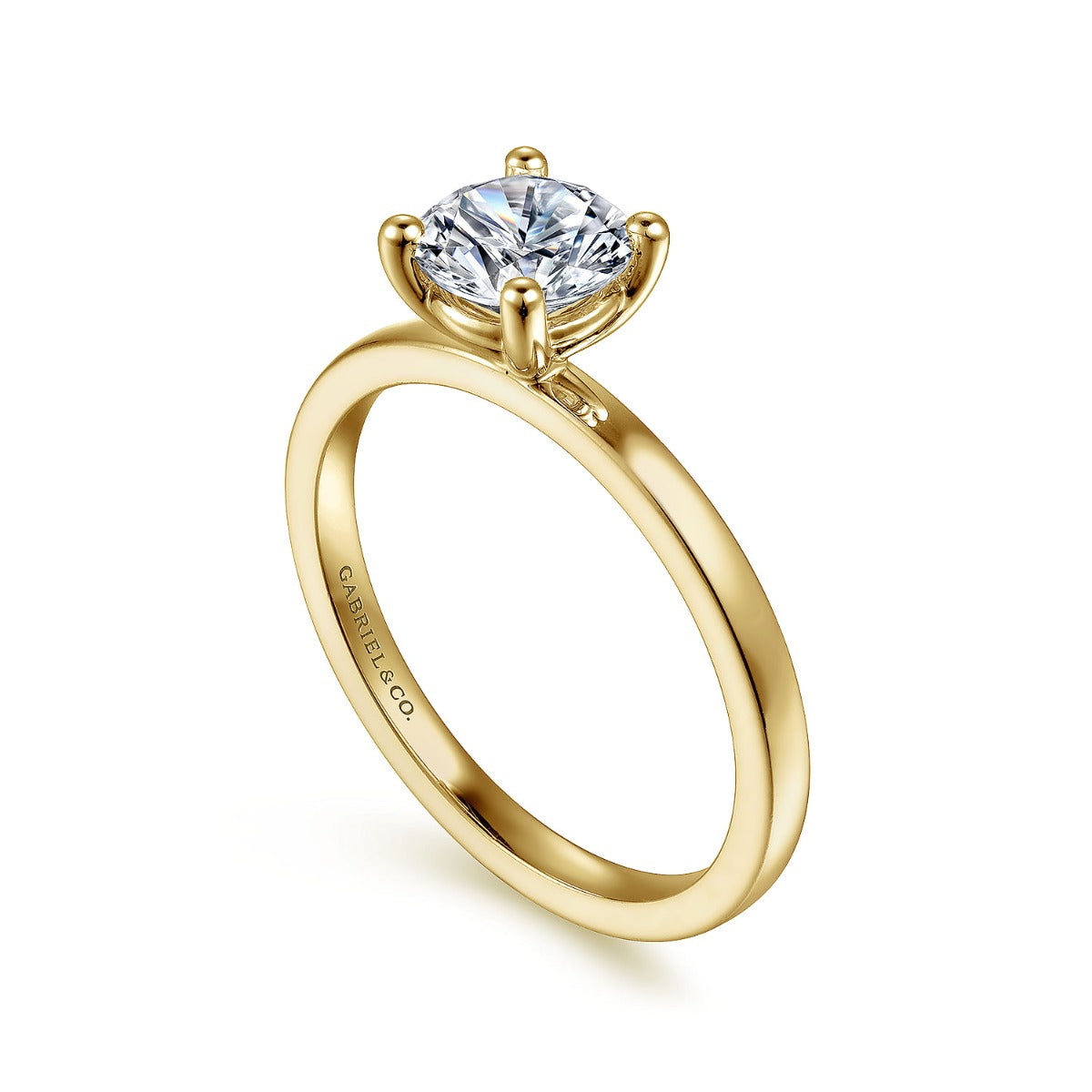 Paula - 14K Yellow Gold Round Semi-Mount Ring