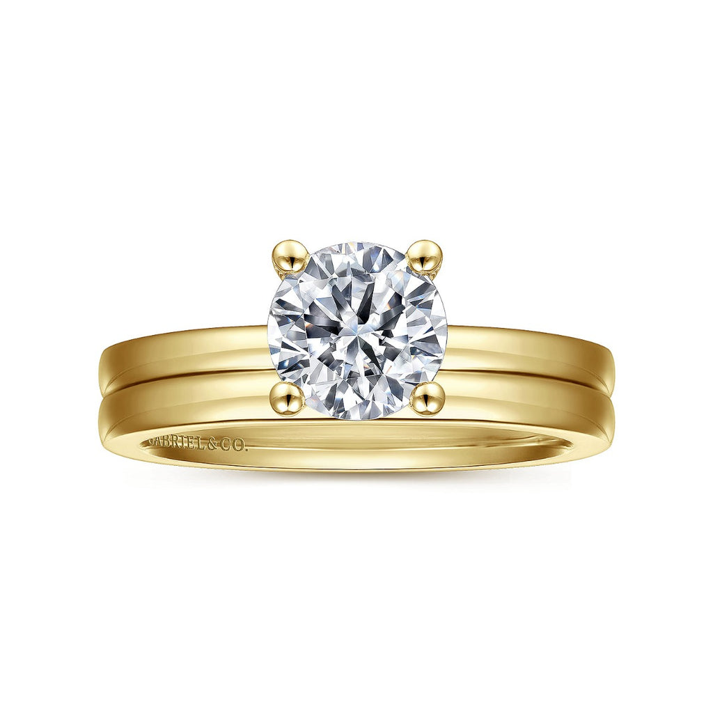 Paula - 14K Yellow Gold Round Semi-Mount Ring