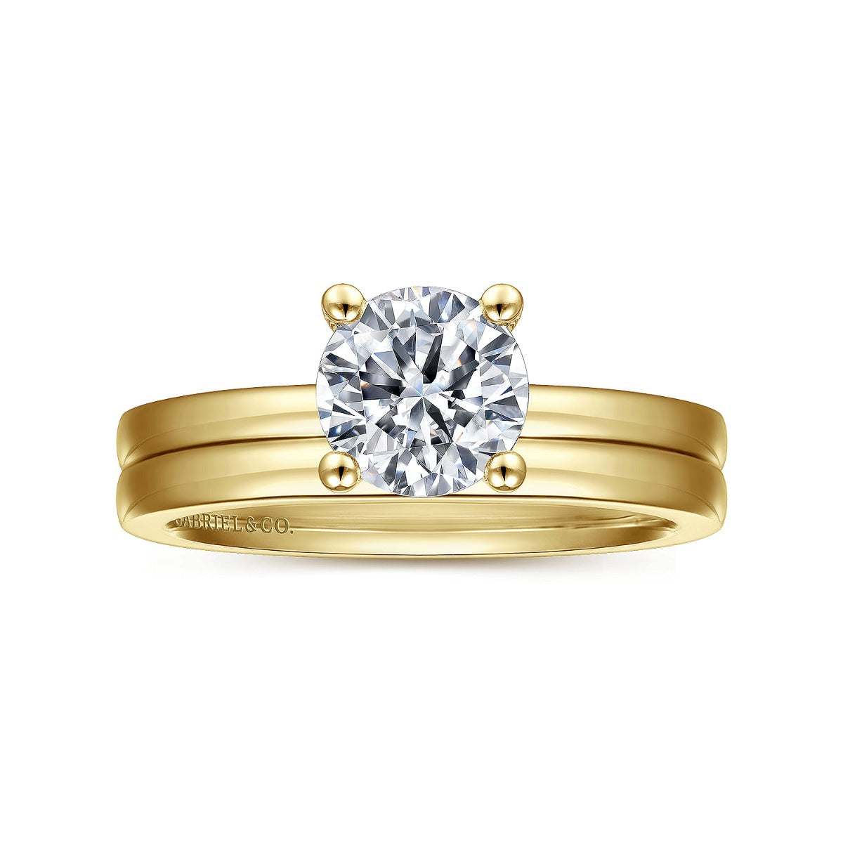 Paula - 14K Yellow Gold Round Semi-Mount Ring