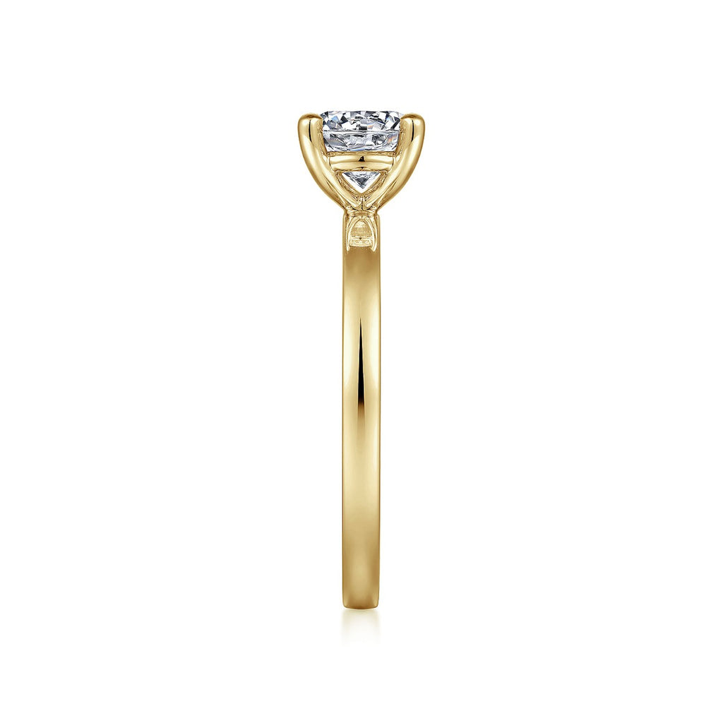 Paula - 14K Yellow Gold Round Semi-Mount Ring