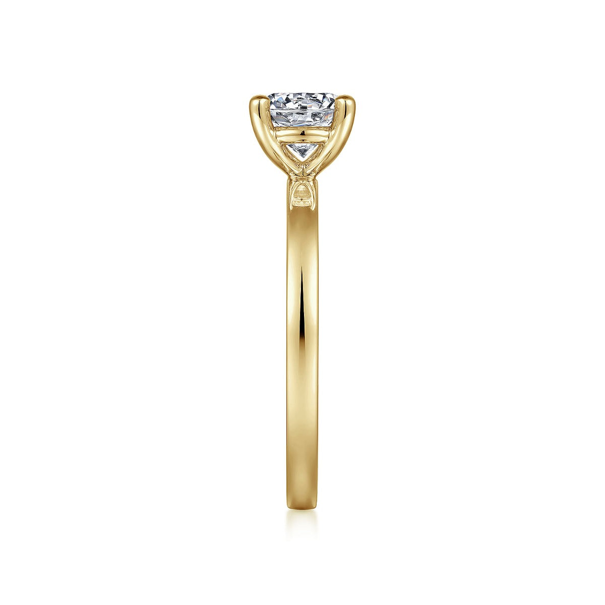 Paula - 14K Yellow Gold Round Semi-Mount Ring
