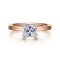Paula - 14K Rose Gold Princess Cut Semi-Mount Ring