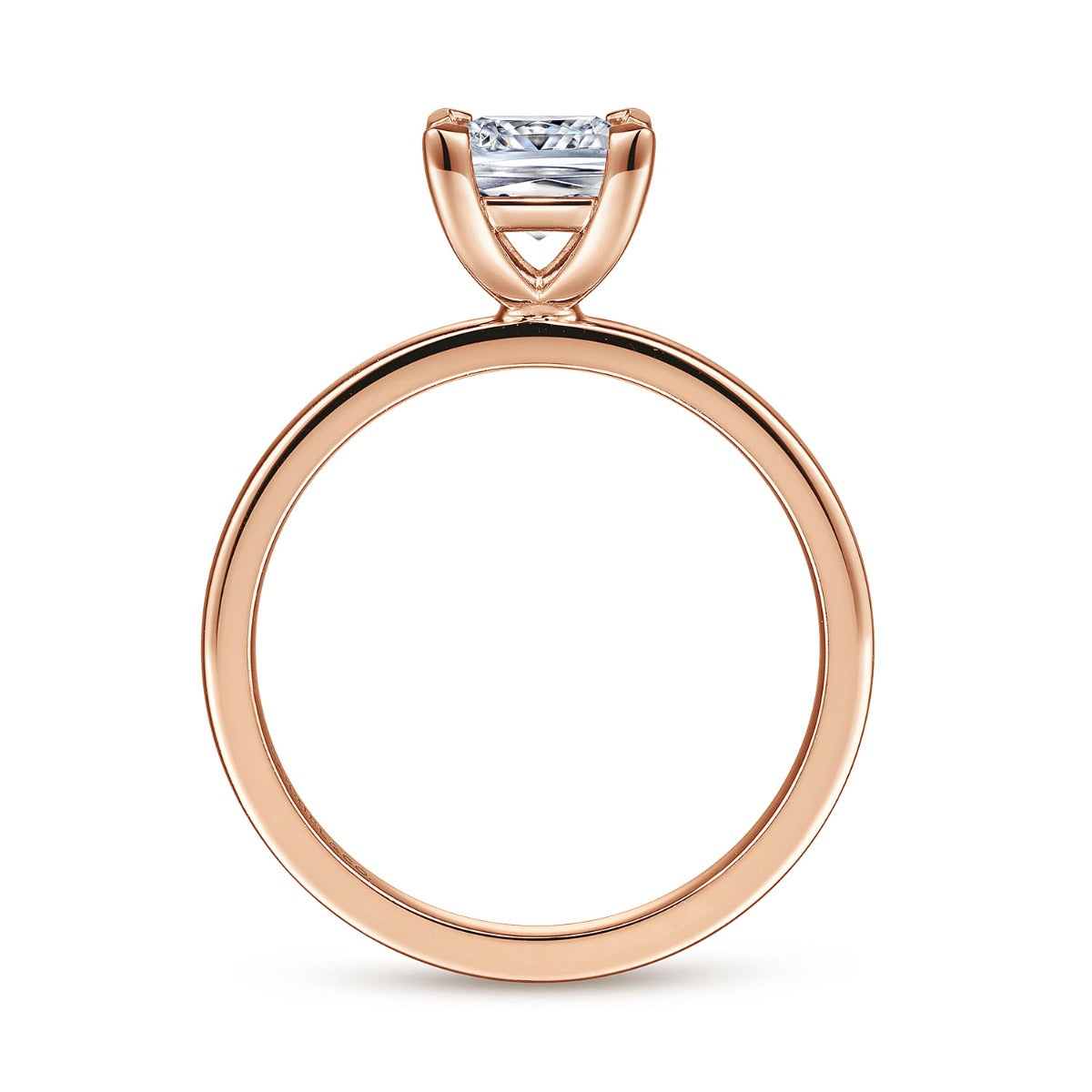 Paula - 14K Rose Gold Princess Cut Semi-Mount Ring