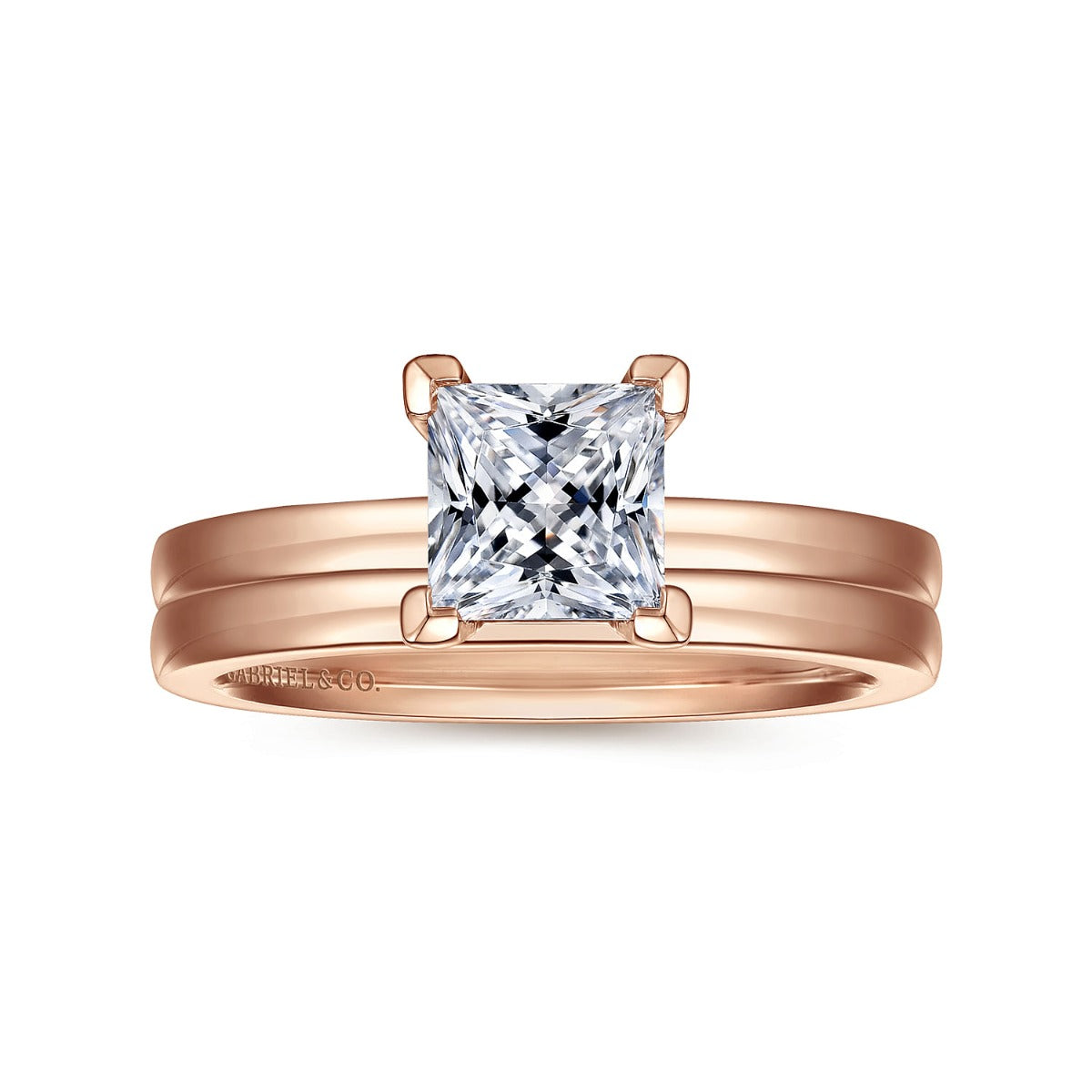 Paula - 14K Rose Gold Princess Cut Semi-Mount Ring