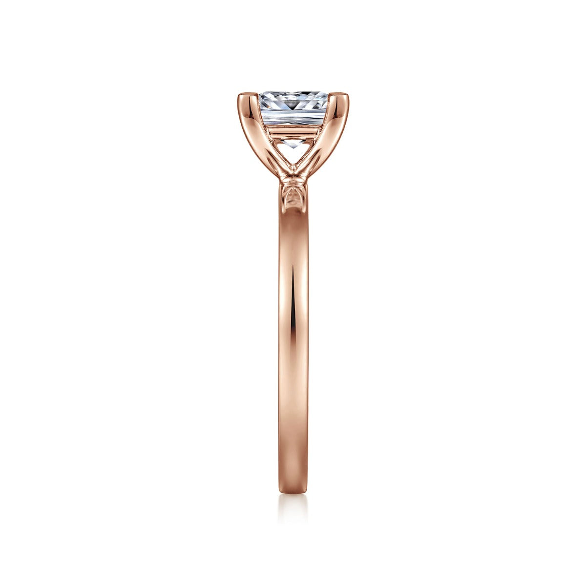 Paula - 14K Rose Gold Princess Cut Semi-Mount Ring