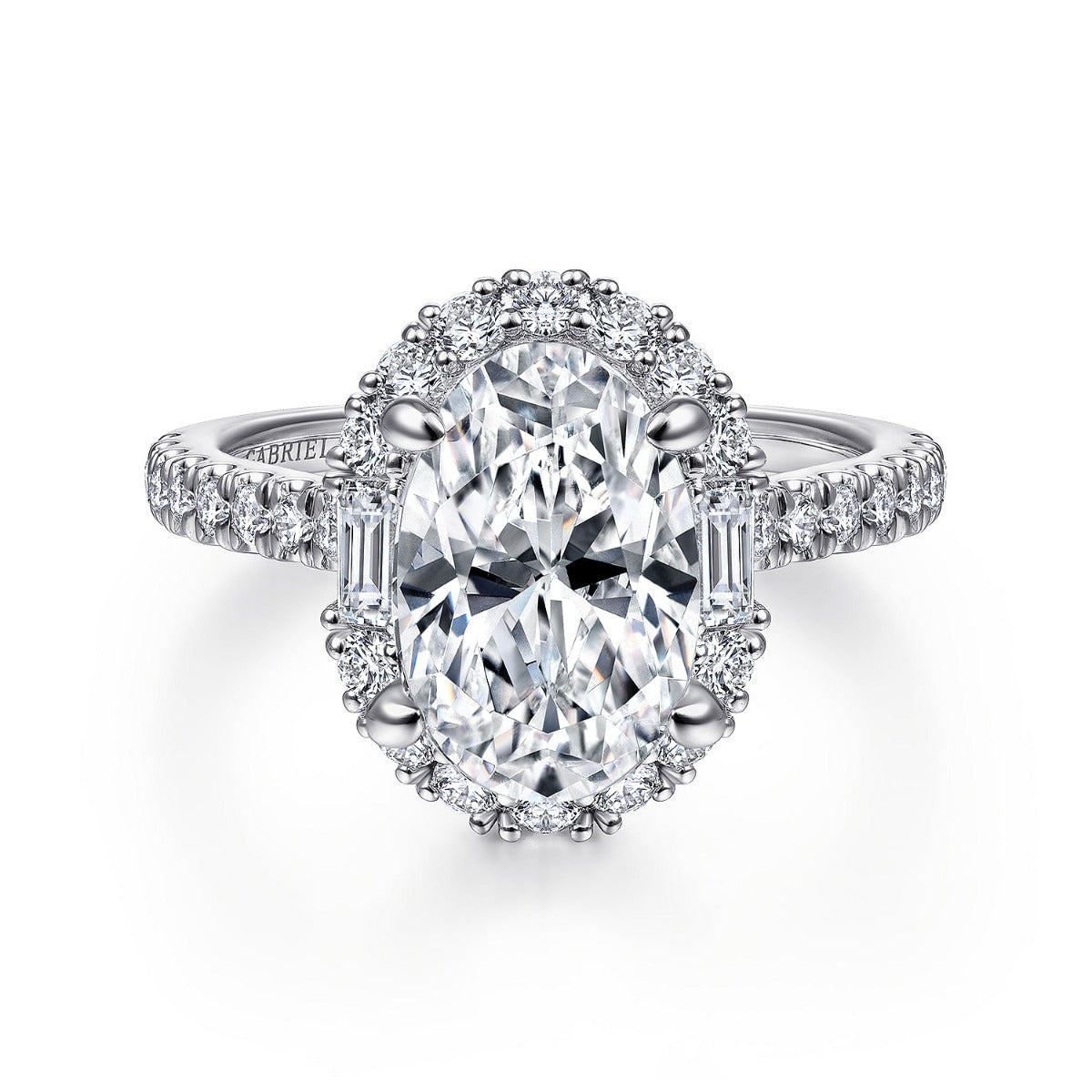 Hamilton - 14K White Gold Oval Halo Semi-Mount Ring