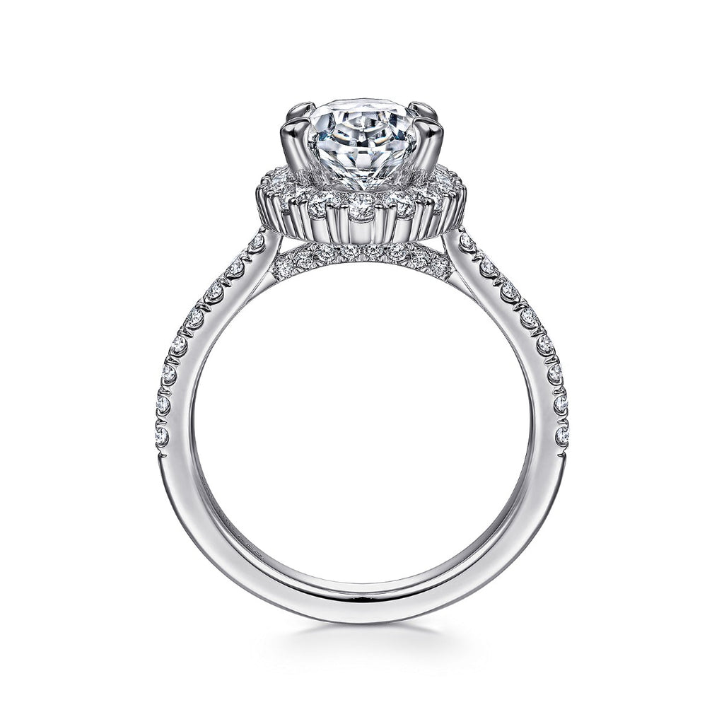 Hamilton - 14K White Gold Oval Halo Semi-Mount Ring