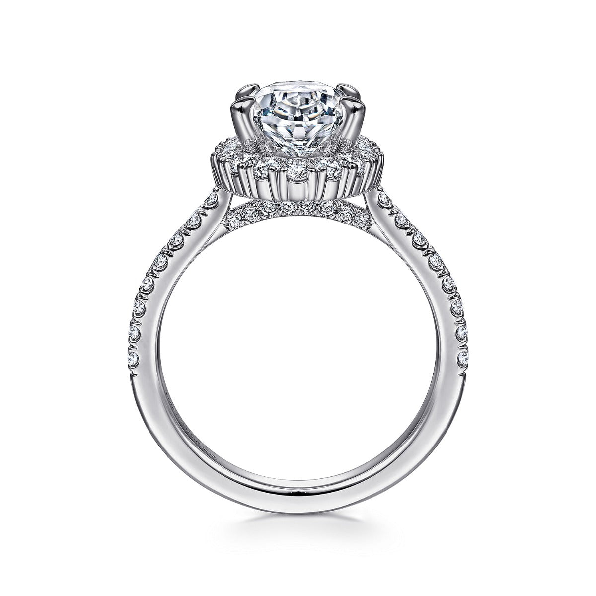 Hamilton - 14K White Gold Oval Halo Semi-Mount Ring