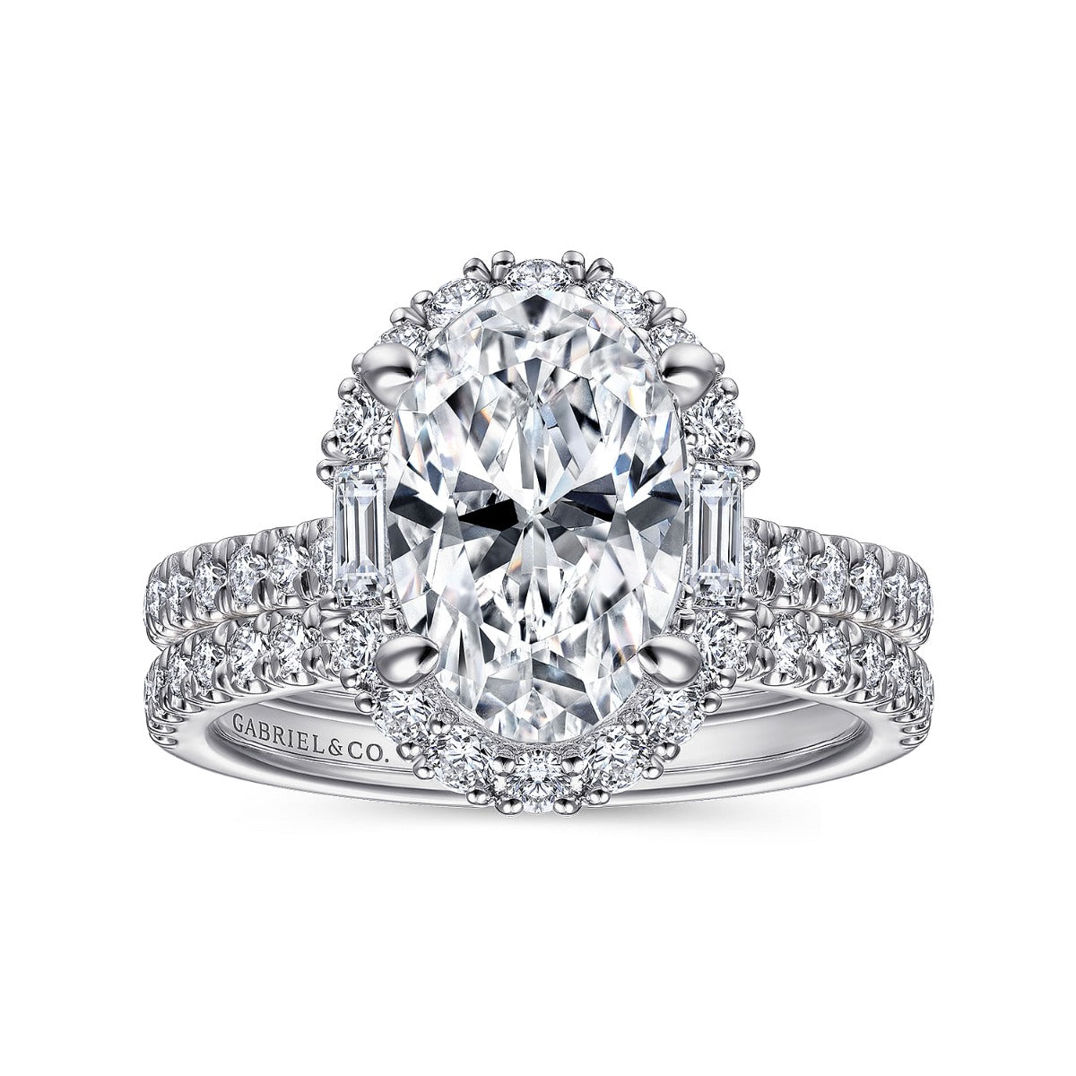 Hamilton - 14K White Gold Oval Halo Semi-Mount Ring