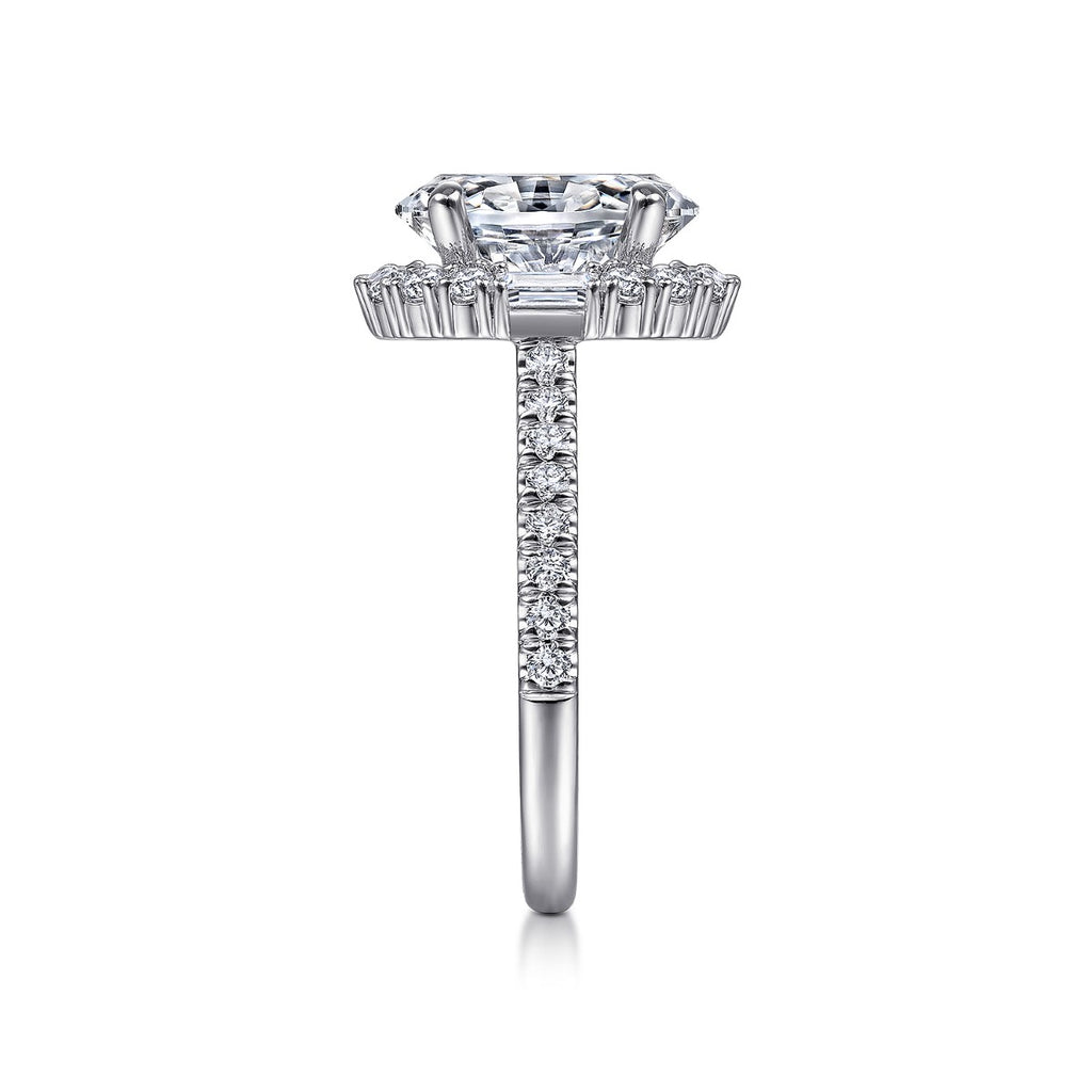 Hamilton - 14K White Gold Oval Halo Semi-Mount Ring