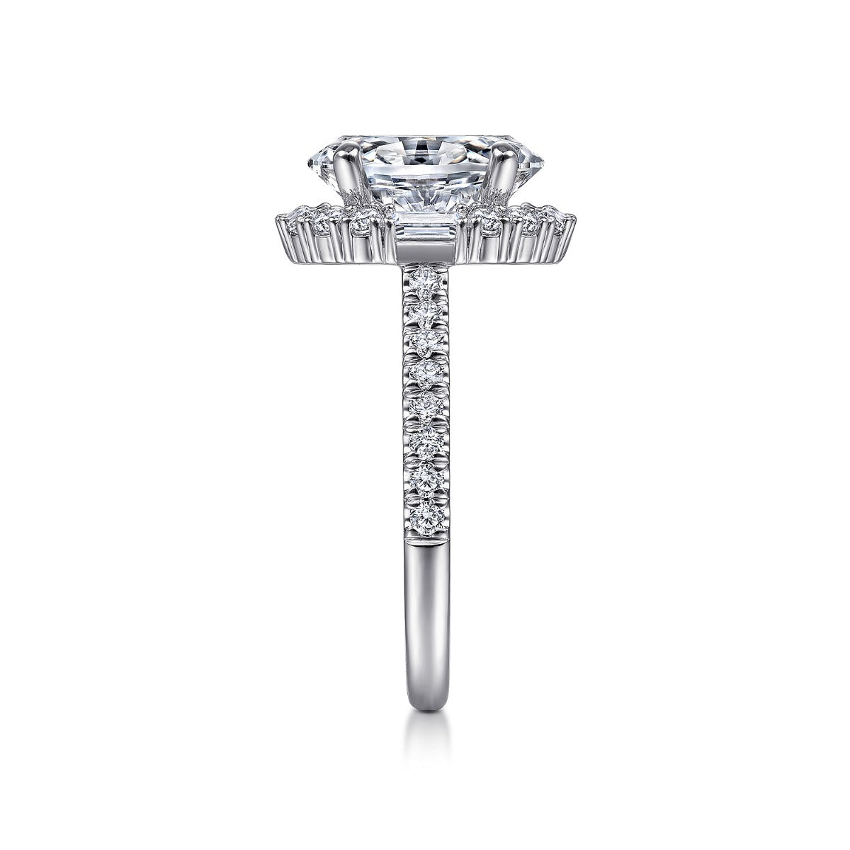 Hamilton - 14K White Gold Oval Halo Semi-Mount Ring