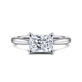 Larissa - 14K White Gold Horizontal Rectangular Radiant Solitaire Semi-Mount Ring