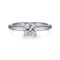 Lark - 14K White Gold Cushion Cut Solitaire Semi-Mount Ring
