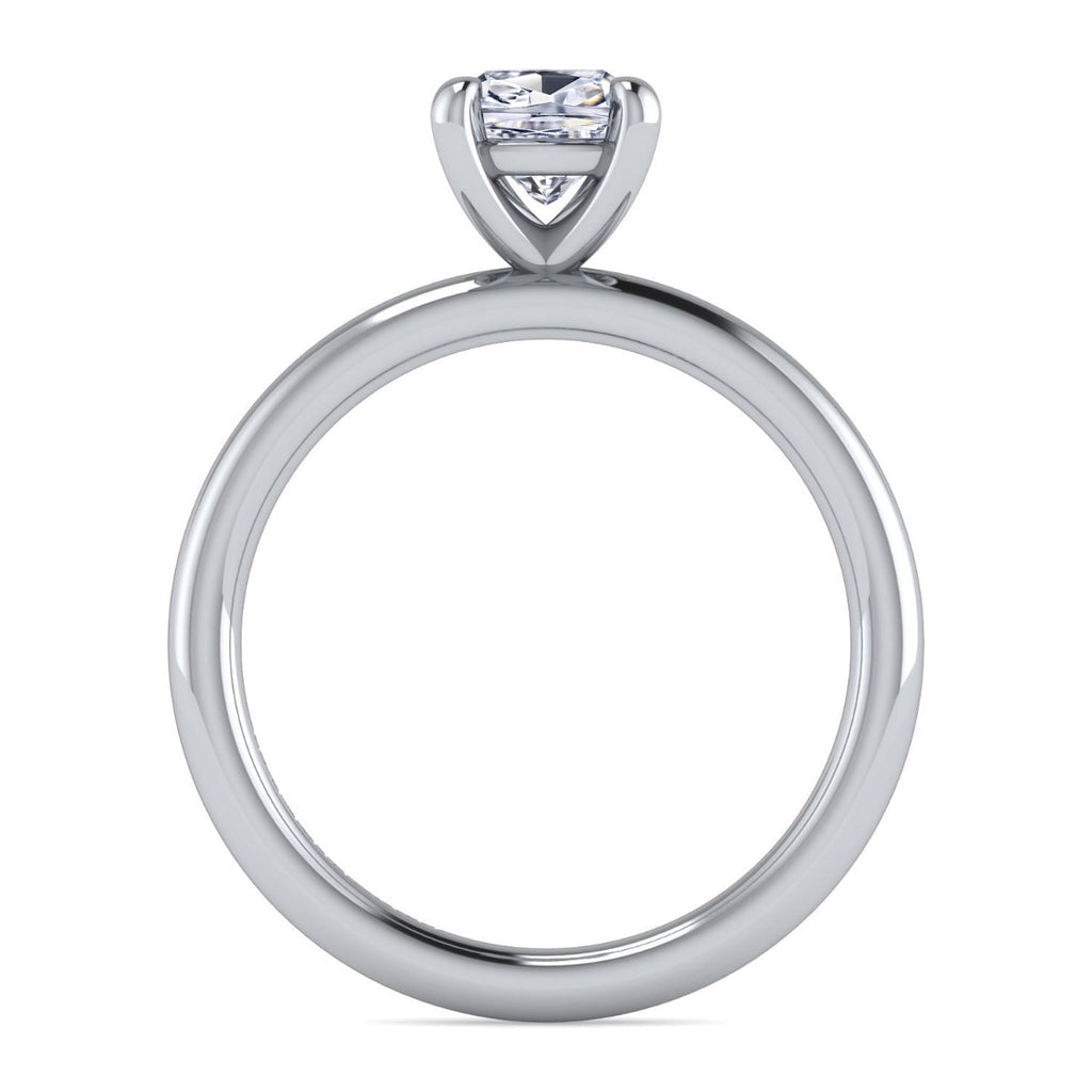 Lark - 14K White Gold Cushion Cut Solitaire Semi-Mount Ring