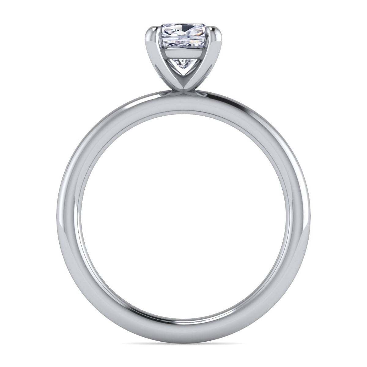 Lark - 14K White Gold Cushion Cut Solitaire Semi-Mount Ring