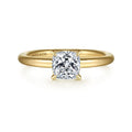 Lark - 14K Yellow Gold Cushion Cut Solitaire Semi-Mount Ring