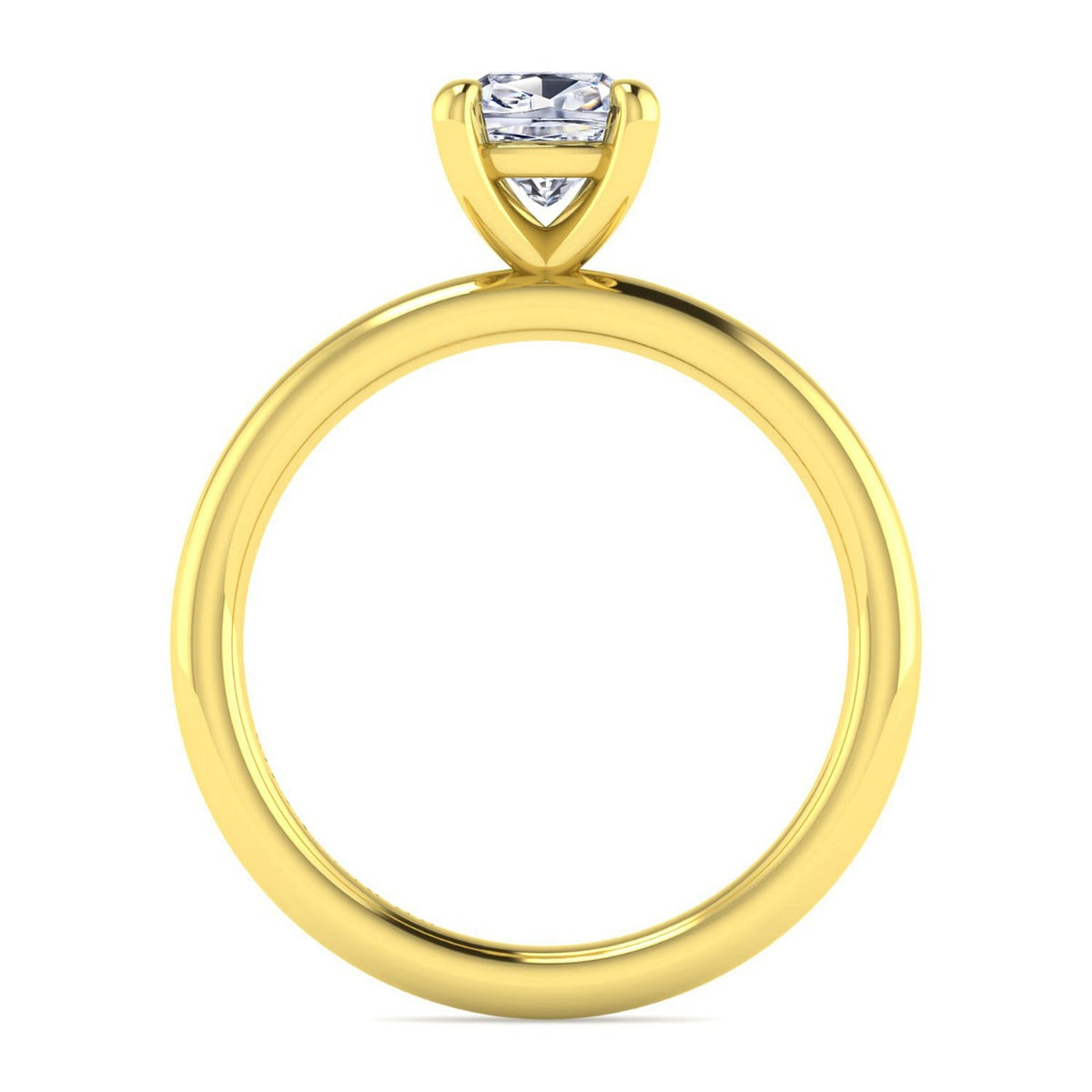 Lark - 14K Yellow Gold Cushion Cut Solitaire Semi-Mount Ring