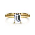 Lark - 14K Yellow Gold Emerald Cut Solitaire Semi-Mount Ring