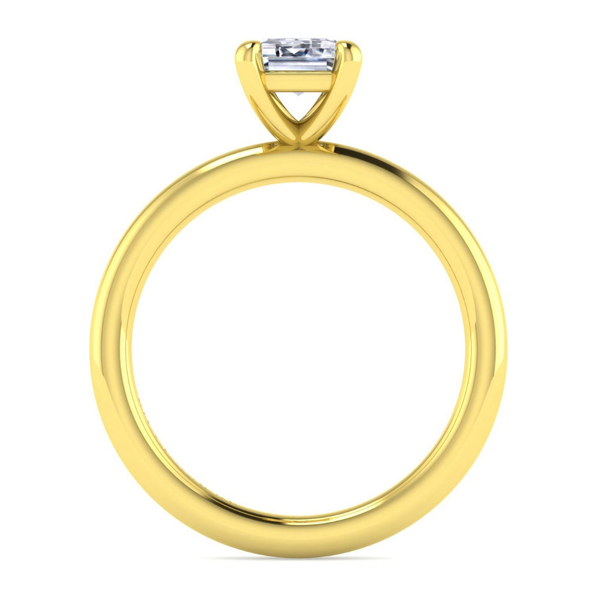 Lark - 14K Yellow Gold Emerald Cut Solitaire Semi-Mount Ring