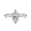 Lark - 14K White Gold Marquise Shape Solitaire Semi-Mount Ring