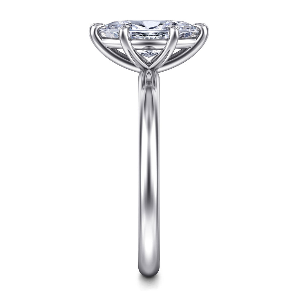 Lark - 14K White Gold Marquise Shape Solitaire Semi-Mount Ring