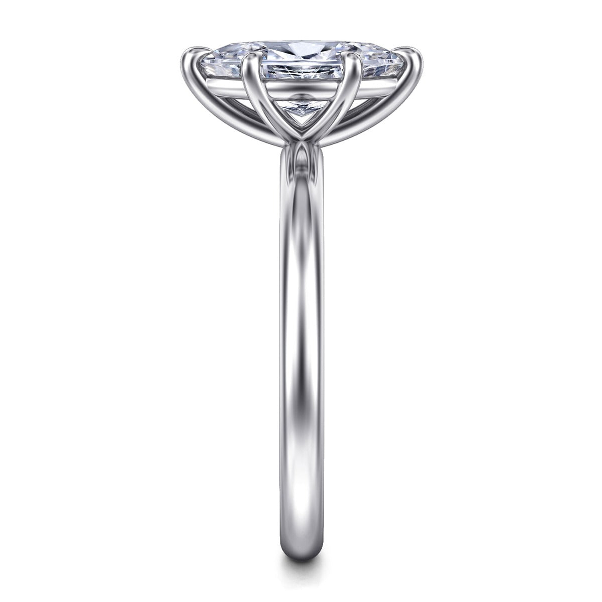 Lark - 14K White Gold Marquise Shape Solitaire Semi-Mount Ring