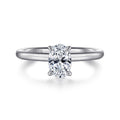 Lark - 14K White Gold Oval Solitaire Semi-Mount Ring