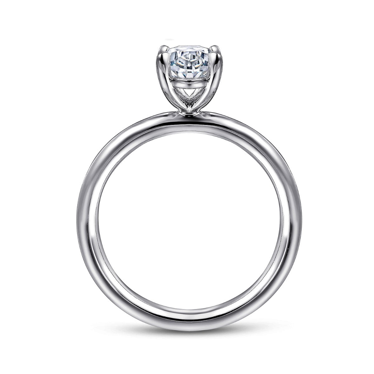 Lark - 14K White Gold Oval Solitaire Semi-Mount Ring