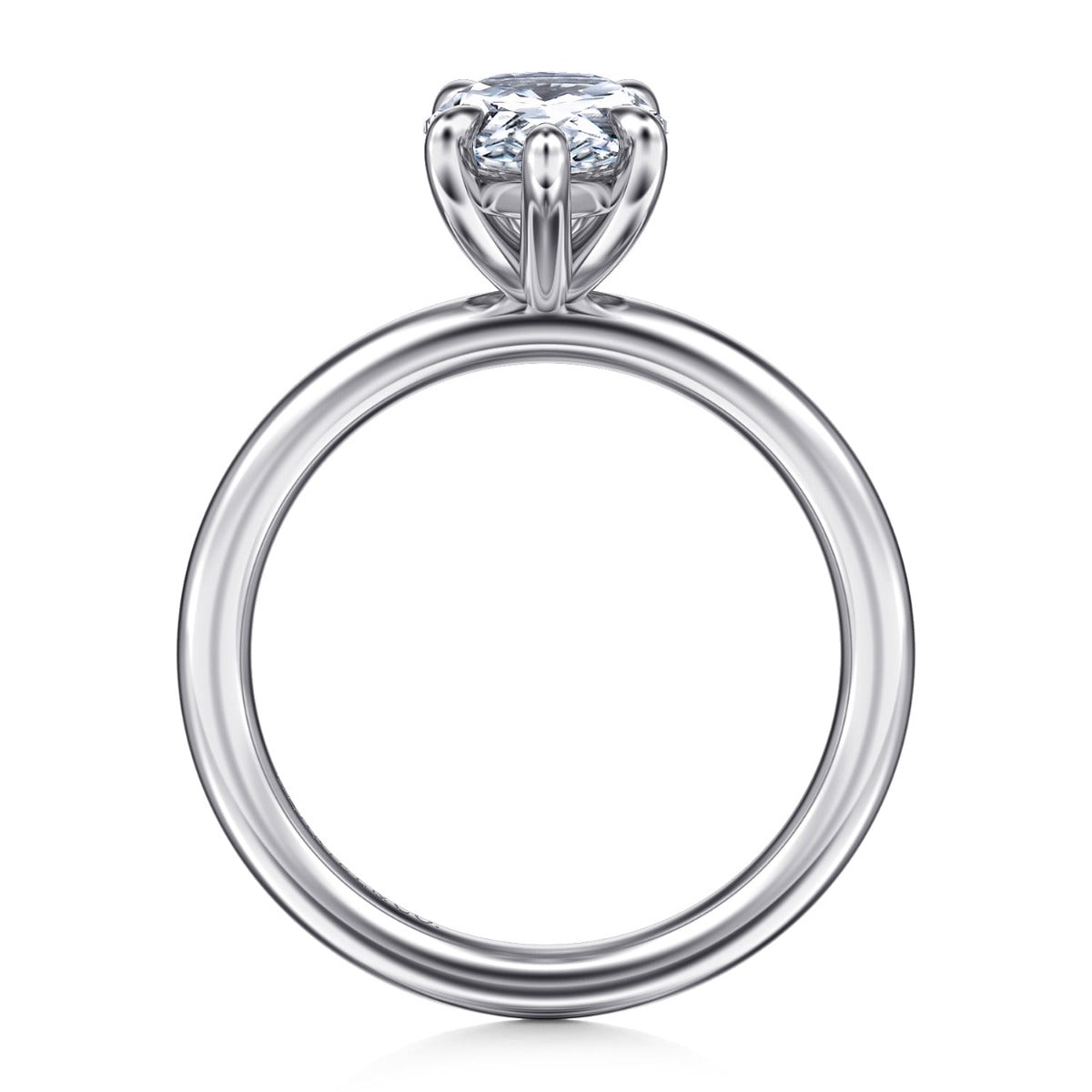 Lark - 14K White Gold Pear Shape Solitaire Semi-Mount Ring