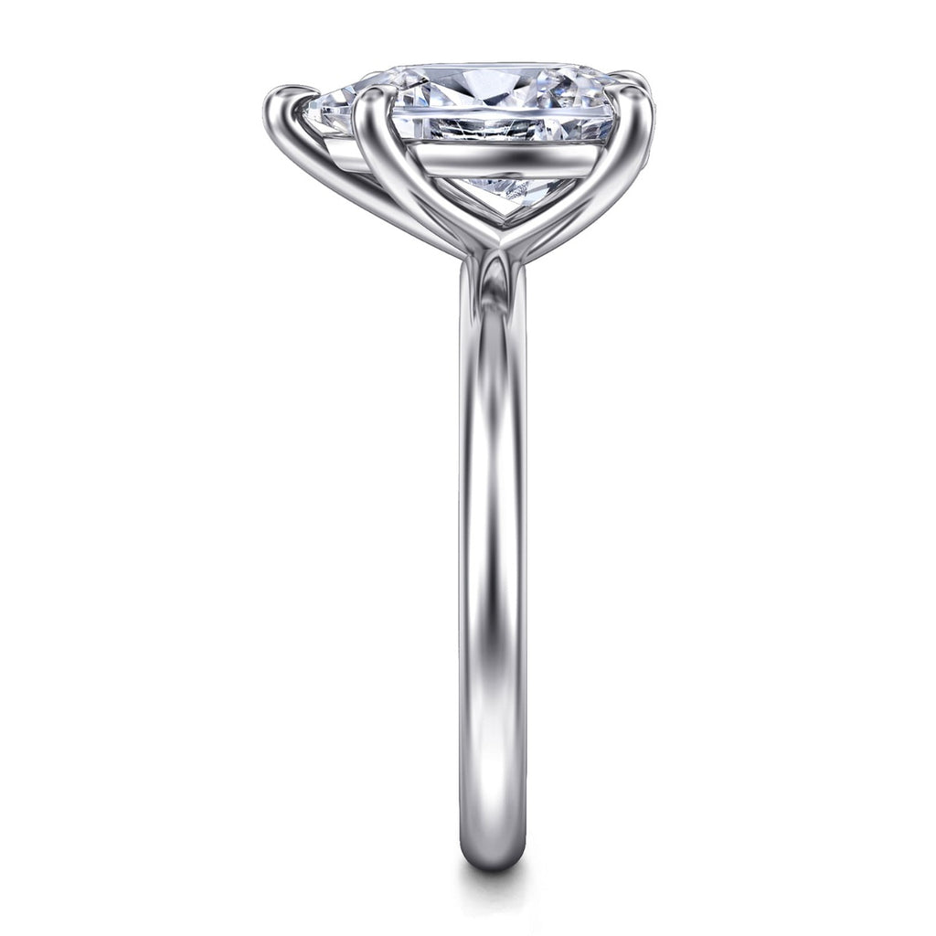 Lark - 14K White Gold Pear Shape Solitaire Semi-Mount Ring