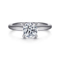 Lark - 14K White Gold Round Solitaire Semi-Mount Ring