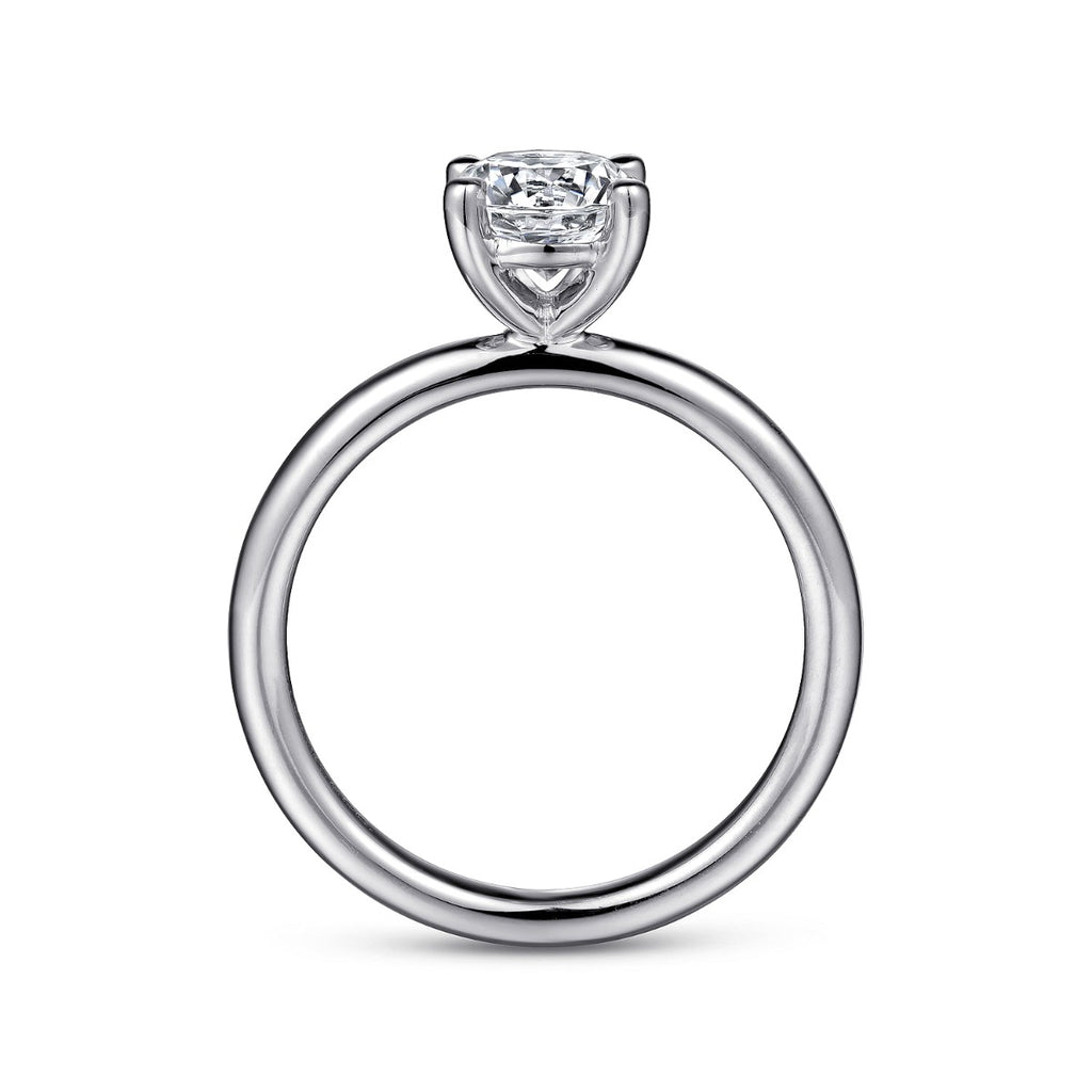 Lark - 14K White Gold Round Solitaire Semi-Mount Ring