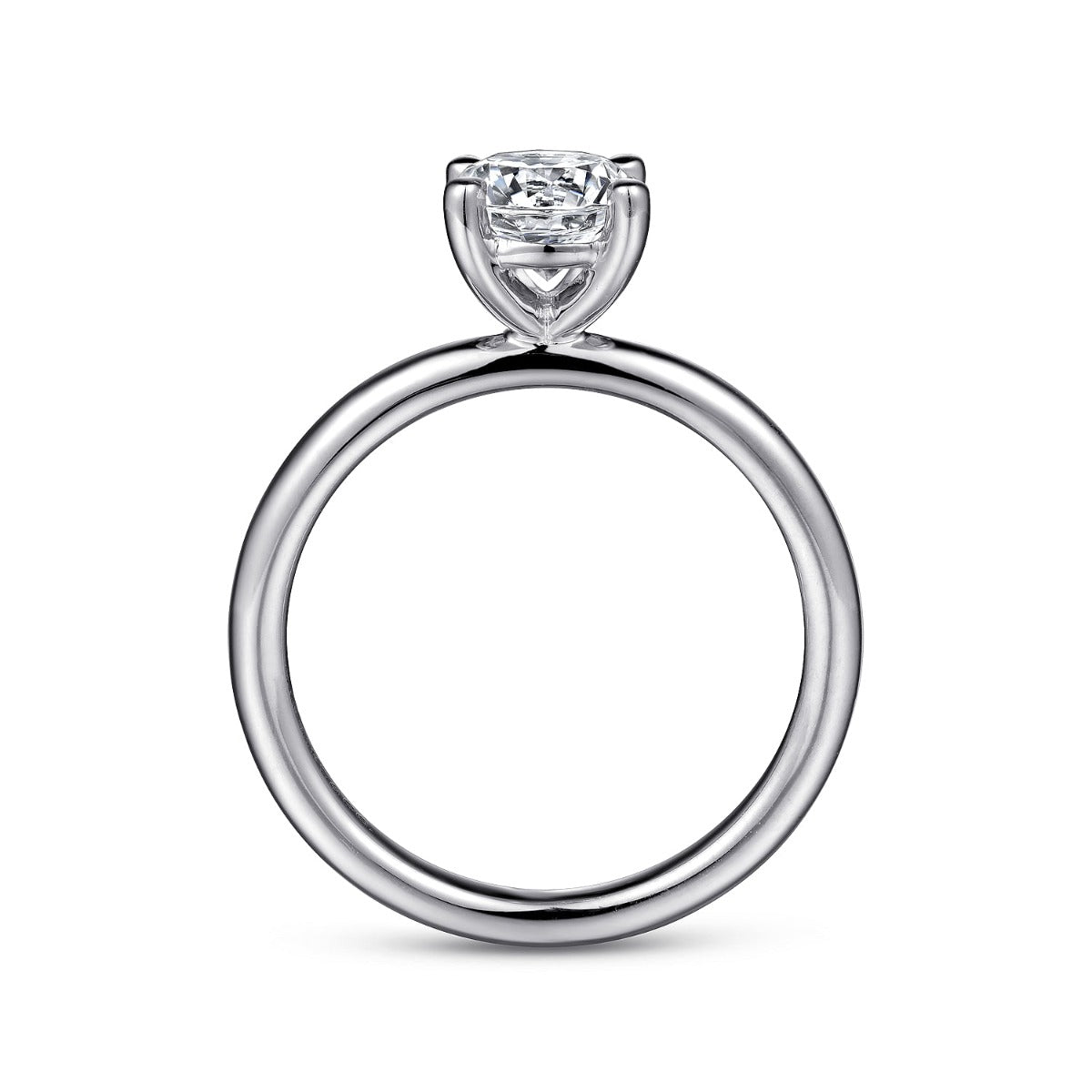 Lark - 14K White Gold Round Solitaire Semi-Mount Ring