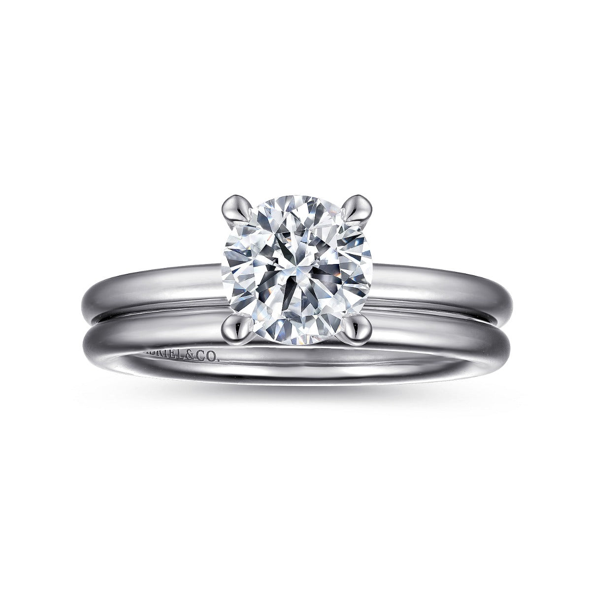Lark - 14K White Gold Round Solitaire Semi-Mount Ring