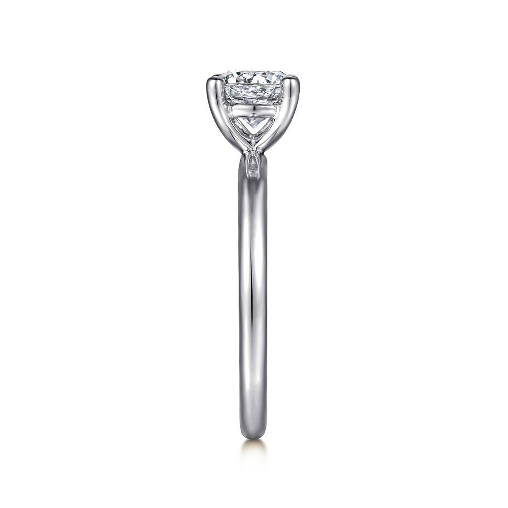 Lark - 14K White Gold Round Solitaire Semi-Mount Ring