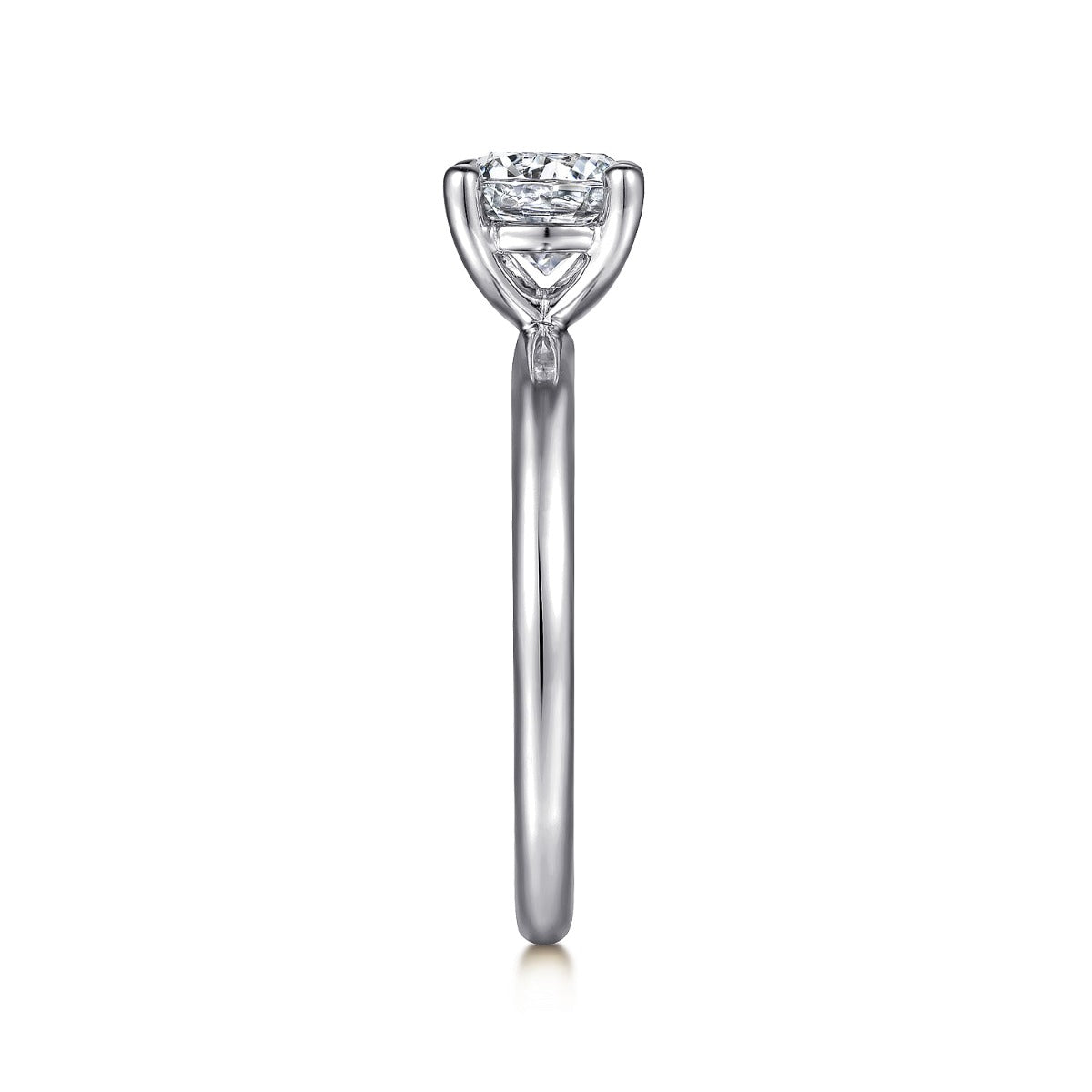 Lark - 14K White Gold Round Solitaire Semi-Mount Ring