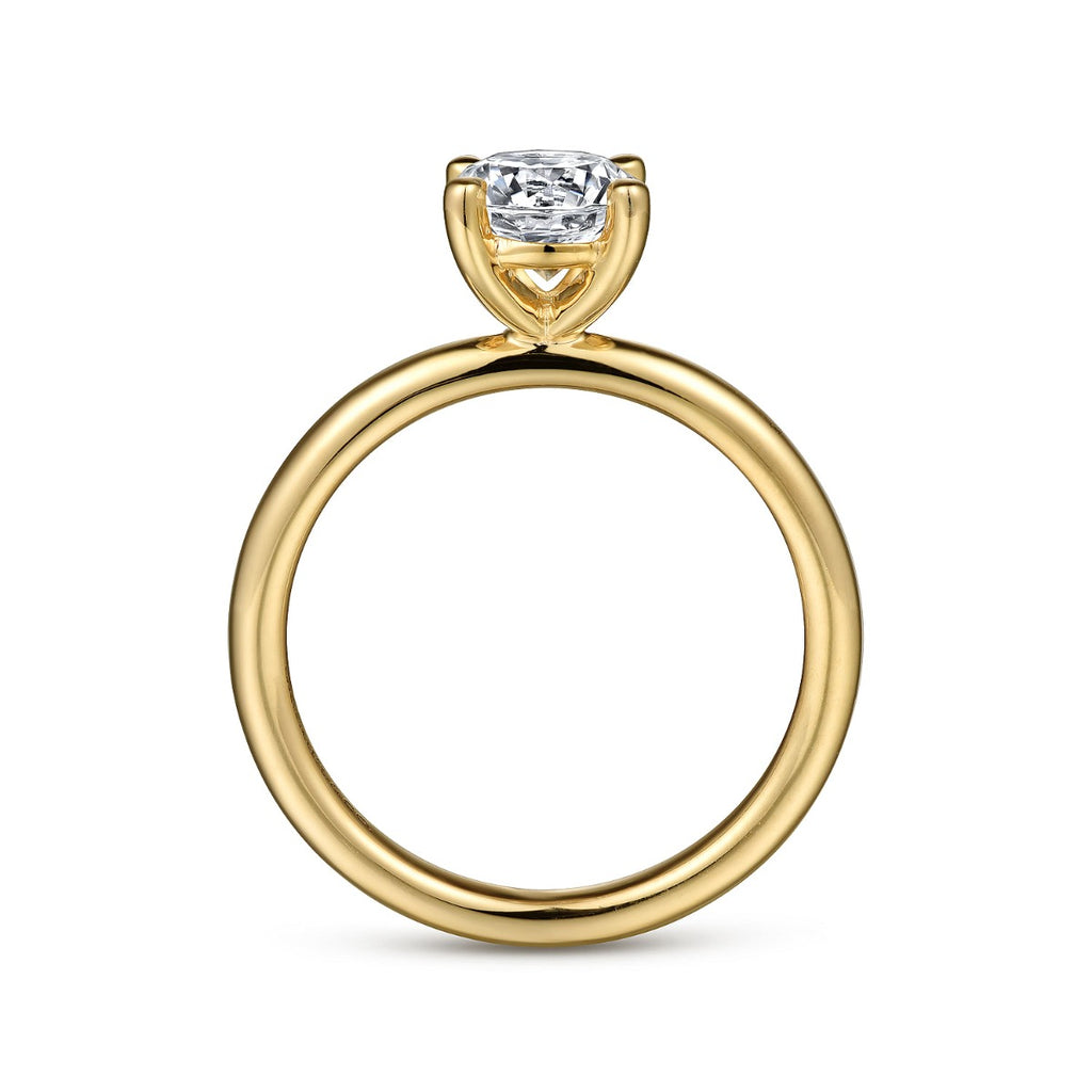 Lark - 14K Yellow Gold Round Semi-Mount Ring