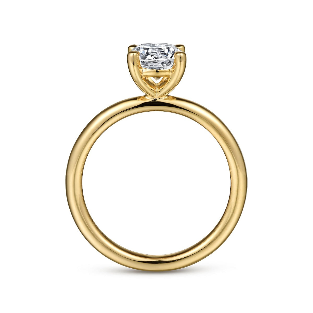 Lark - 14K Yellow Gold Round Semi-Mount Ring