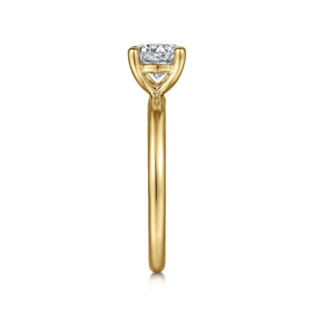 Lark - 14K Yellow Gold Round Semi-Mount Ring