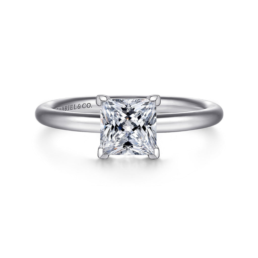 Lark - 14K White Gold Princess Cut Solitaire Semi-Mount Ring
