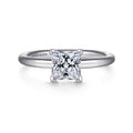 Lark - 14K White Gold Princess Cut Solitaire Semi-Mount Ring