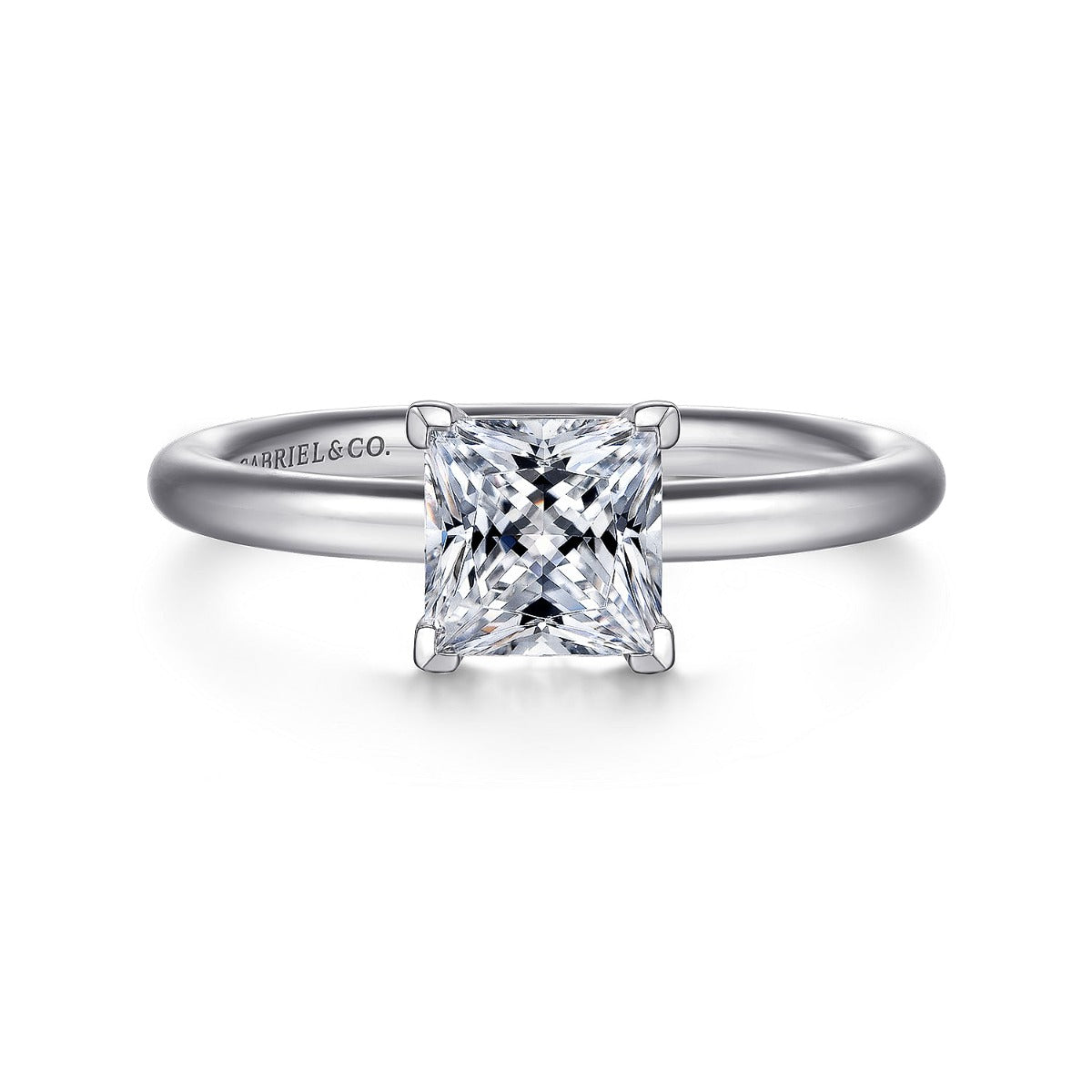 Lark - 14K White Gold Princess Cut Solitaire Semi-Mount Ring
