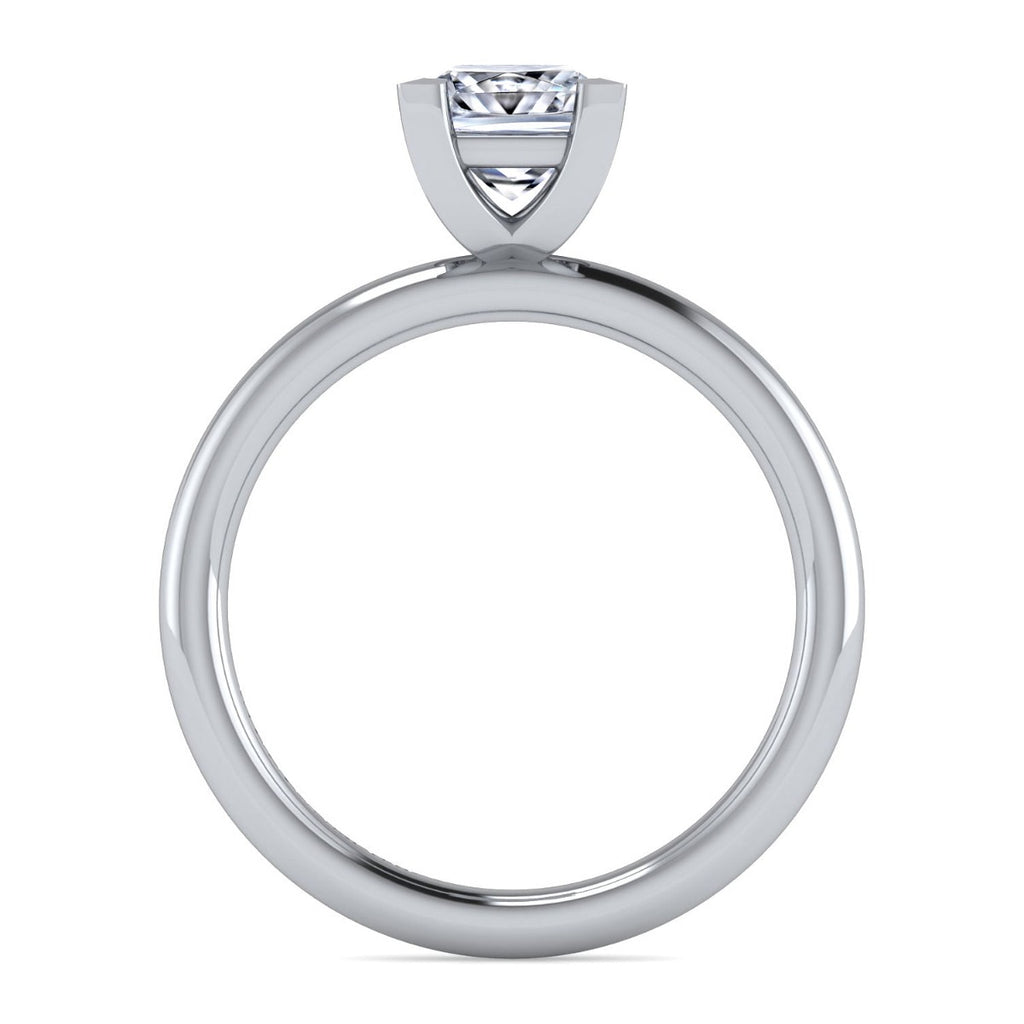 Lark - 14K White Gold Princess Cut Solitaire Semi-Mount Ring
