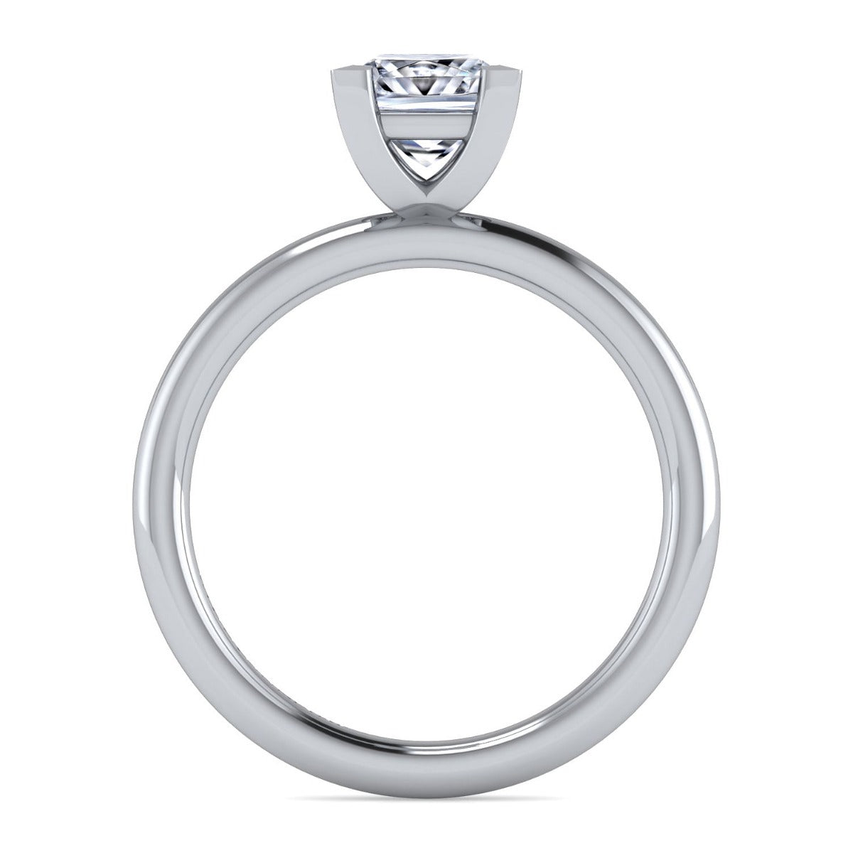 Lark - 14K White Gold Princess Cut Solitaire Semi-Mount Ring