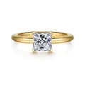Lark - 14K Yellow Gold Princess Cut Solitaire Semi-Mount Ring
