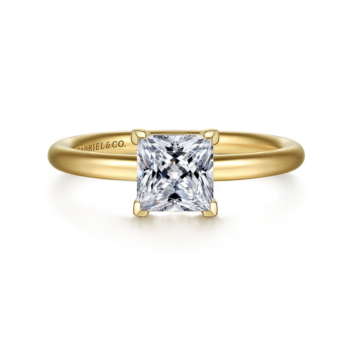 Lark - 14K Yellow Gold Princess Cut Solitaire Semi-Mount Ring