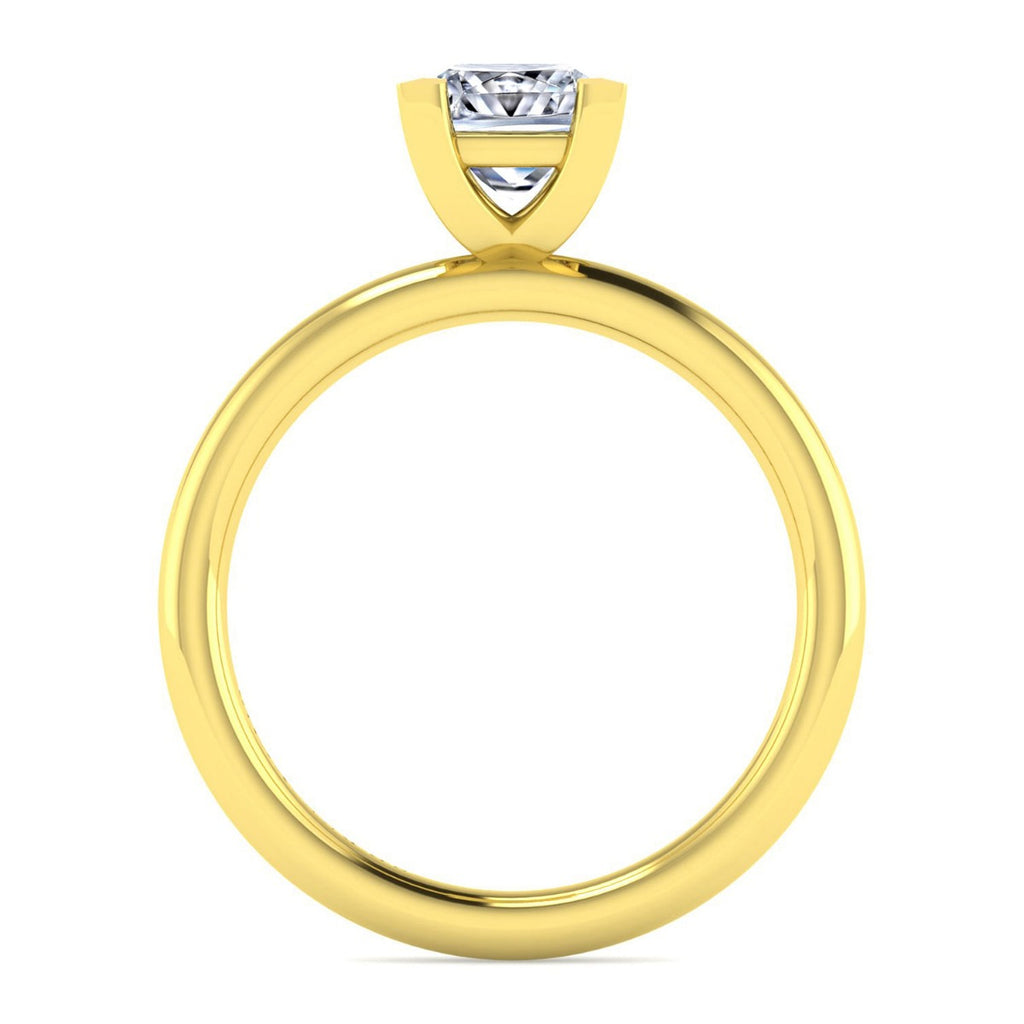 Lark - 14K Yellow Gold Princess Cut Solitaire Semi-Mount Ring